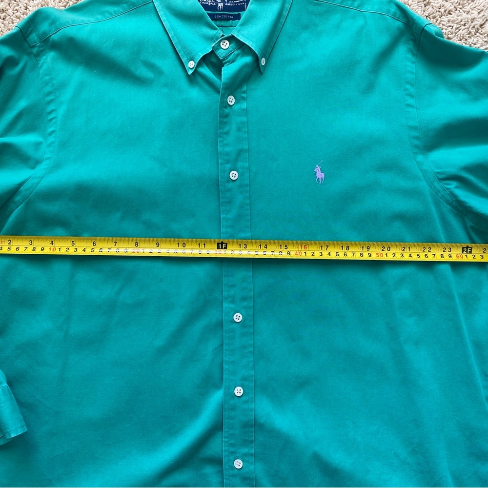 Men’s Ralph Lauren Kelly Green Button Down Long Sleeve Vintage X-Large - Picture 4 of 7